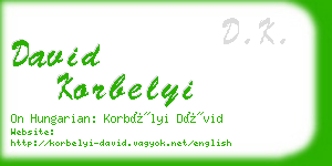 david korbelyi business card